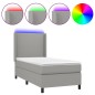 vidaXL Letto a Molle Materasso e LED Grigio Chiaro 80x200 cm Tessuto vidaXL Letto a Molle Materasso e LED Grigio Chiaro 80x200 cm Tessuto