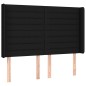 Letto a Molle con Materasso e LED Nero 140x190 cm in Tessuto Letto a Molle con Materasso e LED Nero 140x190 cm in Tessuto