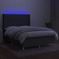 Letto a Molle Materasso e LED Grigio Scuro 140x190cm in Tessuto Letto a Molle Materasso e LED Grigio Scuro 140x190cm in Tessuto
