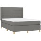 Letto a Molle Materasso e LED Grigio Scuro 140x190cm in Tessuto Letto a Molle Materasso e LED Grigio Scuro 140x190cm in Tessuto