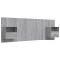 Testiera Letto con Comodini in Legno Multistrato Grigio Sonoma Testiera Letto con Comodini in Legno Multistrato Grigio Sonoma