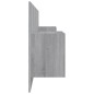 Testiera Letto con Comodini in Legno Multistrato Grigio Sonoma Testiera Letto con Comodini in Legno Multistrato Grigio Sonoma