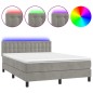 vidaXL Letto a Molle Materasso e LED Grigio Chiaro 140x200 cm Velluto vidaXL Letto a Molle Materasso e LED Grigio Chiaro 140x200 cm Velluto
