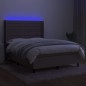 Letto a Molle con Materasso e LED Tortora 140x200 cm in Tessuto Letto a Molle con Materasso e LED Tortora 140x200 cm in Tessuto