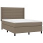 Letto a Molle con Materasso e LED Tortora 140x200 cm in Tessuto Letto a Molle con Materasso e LED Tortora 140x200 cm in Tessuto
