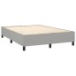 Letto a Molle Materasso e LED Grigio Chiaro 140x190 cm Tessuto Letto a Molle Materasso e LED Grigio Chiaro 140x190 cm Tessuto