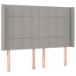 Letto a Molle Materasso e LED Grigio Chiaro 140x190 cm Tessuto Letto a Molle Materasso e LED Grigio Chiaro 140x190 cm Tessuto