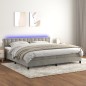 Letto a Molle Materasso e LED Grigio Chiaro 200x200 cm Velluto Letto a Molle Materasso e LED Grigio Chiaro 200x200 cm Velluto