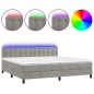 Letto a Molle Materasso e LED Grigio Chiaro 200x200 cm Velluto Letto a Molle Materasso e LED Grigio Chiaro 200x200 cm Velluto