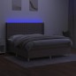 vidaXL Letto a Molle con Materasso e LED Tortora 180x200 cm in Tessuto vidaXL Letto a Molle con Materasso e LED Tortora 180x200 cm in Tessuto