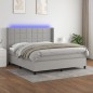 vidaXL Letto a Molle Materasso e LED Grigio Chiaro 180x200 cm Tessuto vidaXL Letto a Molle Materasso e LED Grigio Chiaro 180x200 cm Tessuto