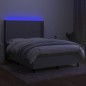 Letto a Molle Materasso e LED Grigio Chiaro 140x200 cm Tessuto Letto a Molle Materasso e LED Grigio Chiaro 140x200 cm Tessuto