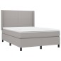 Letto a Molle Materasso e LED Grigio Chiaro 140x200 cm Tessuto Letto a Molle Materasso e LED Grigio Chiaro 140x200 cm Tessuto
