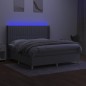 Letto a Molle Materasso e LED Grigio Chiaro 180x200 cm Tessuto Letto a Molle Materasso e LED Grigio Chiaro 180x200 cm Tessuto