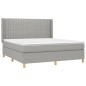 Letto a Molle Materasso e LED Grigio Chiaro 180x200 cm Tessuto Letto a Molle Materasso e LED Grigio Chiaro 180x200 cm Tessuto