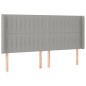 Letto a Molle Materasso e LED Grigio Chiaro 180x200 cm Tessuto Letto a Molle Materasso e LED Grigio Chiaro 180x200 cm Tessuto