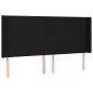 Letto a Molle con Materasso e LED Nero 160x200 cm in Tessuto