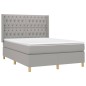 vidaXL Letto a Molle Materasso e LED Grigio Chiaro 140x200 cm Tessuto vidaXL Letto a Molle Materasso e LED Grigio Chiaro 140x200 cm Tessuto
