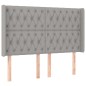 vidaXL Letto a Molle Materasso e LED Grigio Chiaro 140x200 cm Tessuto vidaXL Letto a Molle Materasso e LED Grigio Chiaro 140x200 cm Tessuto