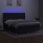 vidaXL Letto a Molle con Materasso e LED Nero 160x200 cm in Tessuto vidaXL Letto a Molle con Materasso e LED Nero 160x200 cm in Tessuto