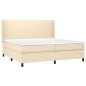 Letto a Molle Materasso e LED bianco 200x200cm in Tessuto Letto a Molle Materasso e LED bianco 200x200cm in Tessuto