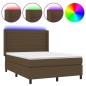 vidaXL Letto a Molle Materasso e LED MarroneScuro 140x190cm in Tessuto vidaXL Letto a Molle Materasso e LED MarroneScuro 140x190cm in Tessuto