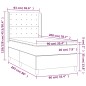 vidaXL Letto a Molle Materasso e LED Grigio Chiaro 90x200 cm Tessuto