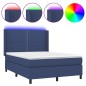 vidaXL Letto a Molle con Materasso e LED Blu 140x200 cm in Tessuto vidaXL Letto a Molle con Materasso e LED Blu 140x200 cm in Tessuto