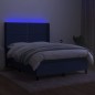 vidaXL Letto a Molle con Materasso e LED Blu 140x200 cm in Tessuto vidaXL Letto a Molle con Materasso e LED Blu 140x200 cm in Tessuto