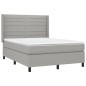 vidaXL Letto a Molle Materasso e LED Grigio Chiaro 140x200 cm Tessuto vidaXL Letto a Molle Materasso e LED Grigio Chiaro 140x200 cm Tessuto