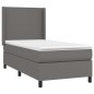vidaXL Giroletto Molle con Materasso e LED Grigio 90x200cm Similpelle vidaXL Giroletto Molle con Materasso e LED Grigio 90x200cm Similpelle