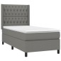 vidaXL Letto a Molle Materasso e LED Grigio Scuro 90x200 cm in Tessuto vidaXL Letto a Molle Materasso e LED Grigio Scuro 90x200 cm in Tessuto