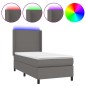 vidaXL Giroletto Molle con Materasso e LED Grigio 90x190cm Similpelle vidaXL Giroletto Molle con Materasso e LED Grigio 90x190cm Similpelle