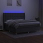 vidaXL Letto a Molle Materasso e LED Grigio Scuro 180x200cm in Tessuto vidaXL Letto a Molle Materasso e LED Grigio Scuro 180x200cm in Tessuto