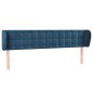 Testiera ad Orecchio Blu Scuro 183x23x78/88 cm in Velluto Testiera ad Orecchio Blu Scuro 183x23x78/88 cm in Velluto