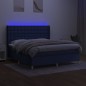 Letto a Molle con Materasso e LED Blu 180x200 cm in Tessuto Letto a Molle con Materasso e LED Blu 180x200 cm in Tessuto