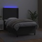 Giroletto a Molle con Materasso e LED Nero 80x200 cm Similpelle Giroletto a Molle con Materasso e LED Nero 80x200 cm Similpelle