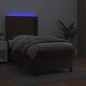 Giroletto Molle con Materasso e LED Marrone 100x200 cm