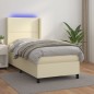 vidaXL Giroletto a Molle con Materasso e LED Crema 100x200 cm vidaXL Giroletto a Molle con Materasso e LED Crema 100x200 cm