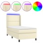vidaXL Giroletto a Molle con Materasso e LED Crema 100x200 cm vidaXL Giroletto a Molle con Materasso e LED Crema 100x200 cm