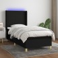 vidaXL Letto a Molle con Materasso e LED Nero 100x200 cm in Tessuto vidaXL Letto a Molle con Materasso e LED Nero 100x200 cm in Tessuto