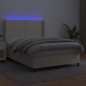 Giroletto a Molle con Materasso e LED Crema 140x200 cm Giroletto a Molle con Materasso e LED Crema 140x200 cm