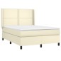Giroletto a Molle con Materasso e LED Crema 140x200 cm Giroletto a Molle con Materasso e LED Crema 140x200 cm