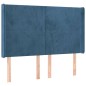 Letto a Molle con Materasso e LED Blu Scuro 140x200 cm