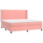 Letto a Molle con Materasso e LED Rosa 200x200 cm in Velluto Letto a Molle con Materasso e LED Rosa 200x200 cm in Velluto