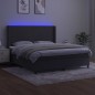Letto a Molle con Materasso e LED Grigio Scuro 180x200 cm Letto a Molle con Materasso e LED Grigio Scuro 180x200 cm