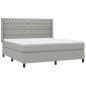 Letto a Molle Materasso e LED Grigio Chiaro 180x200 cm Tessuto Letto a Molle Materasso e LED Grigio Chiaro 180x200 cm Tessuto