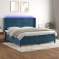 vidaXL Letto a Molle con Materasso e LED Blu Scuro 200x200 cm vidaXL Letto a Molle con Materasso e LED Blu Scuro 200x200 cm