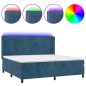 vidaXL Letto a Molle con Materasso e LED Blu Scuro 200x200 cm vidaXL Letto a Molle con Materasso e LED Blu Scuro 200x200 cm