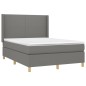 vidaXL Letto a Molle Materasso e LED Grigio Scuro 140x190cm in Tessuto vidaXL Letto a Molle Materasso e LED Grigio Scuro 140x190cm in Tessuto